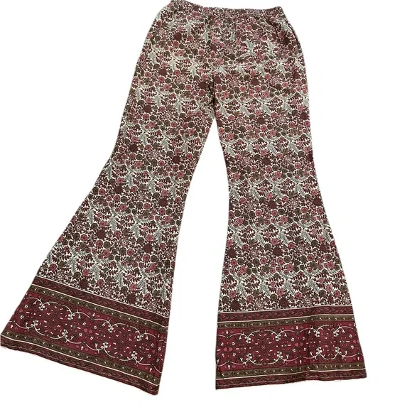 Abercrombie & Fitch Floral Wide Leg Pants - Red and White - Picture 7 of 8